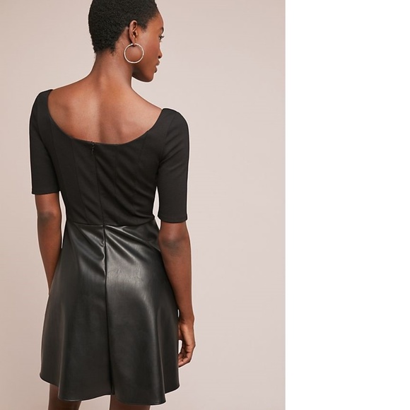 Anthropologie Parlour Ponte Dress new with tag black color size S - Picture 3 of 5